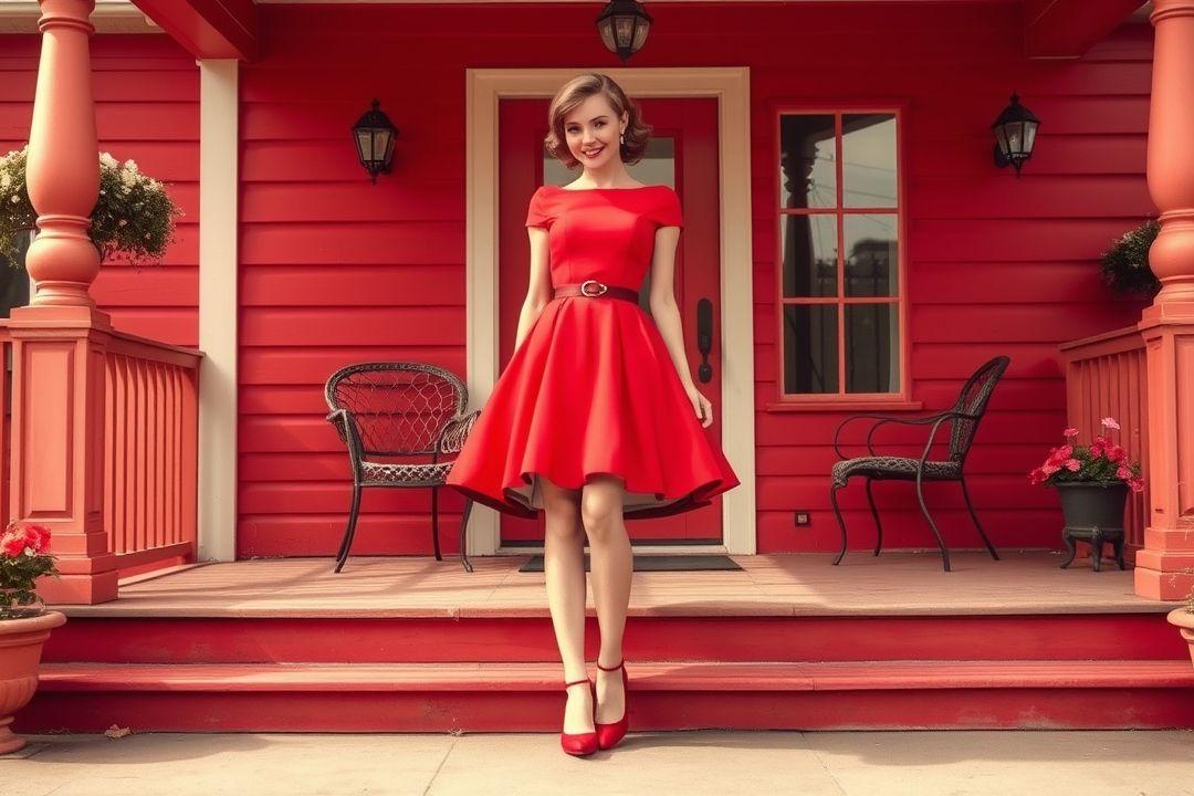 Элегантное вечернее платье в мелкий горошек, длина в пол, глубокий вырез, легкая ткань, нейтральный фон