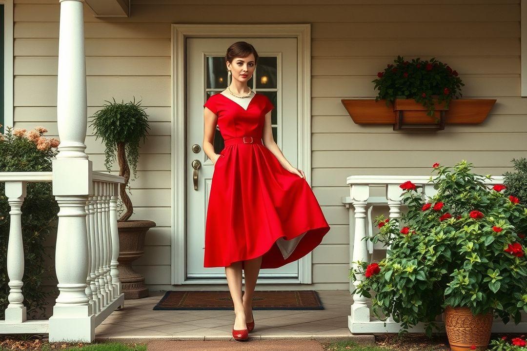 Элегантное вечернее платье в мелкий горошек, длина в пол, глубокий вырез, легкая ткань, нейтральный фон