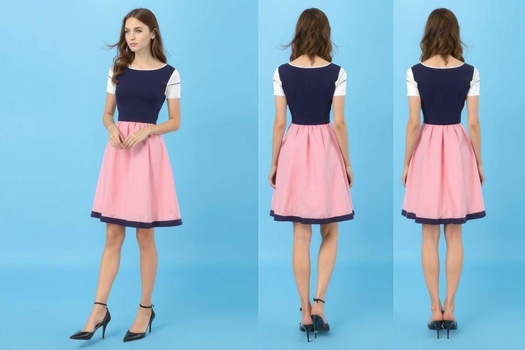 Платье-рубашка в стиле 60-х, полоска, ремень на талии, длинный рукав, чёрно-белое