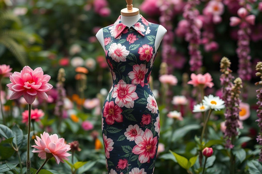 Платье в цветочек с короткими рукавами, яркие полевые цветы на светлом фоне