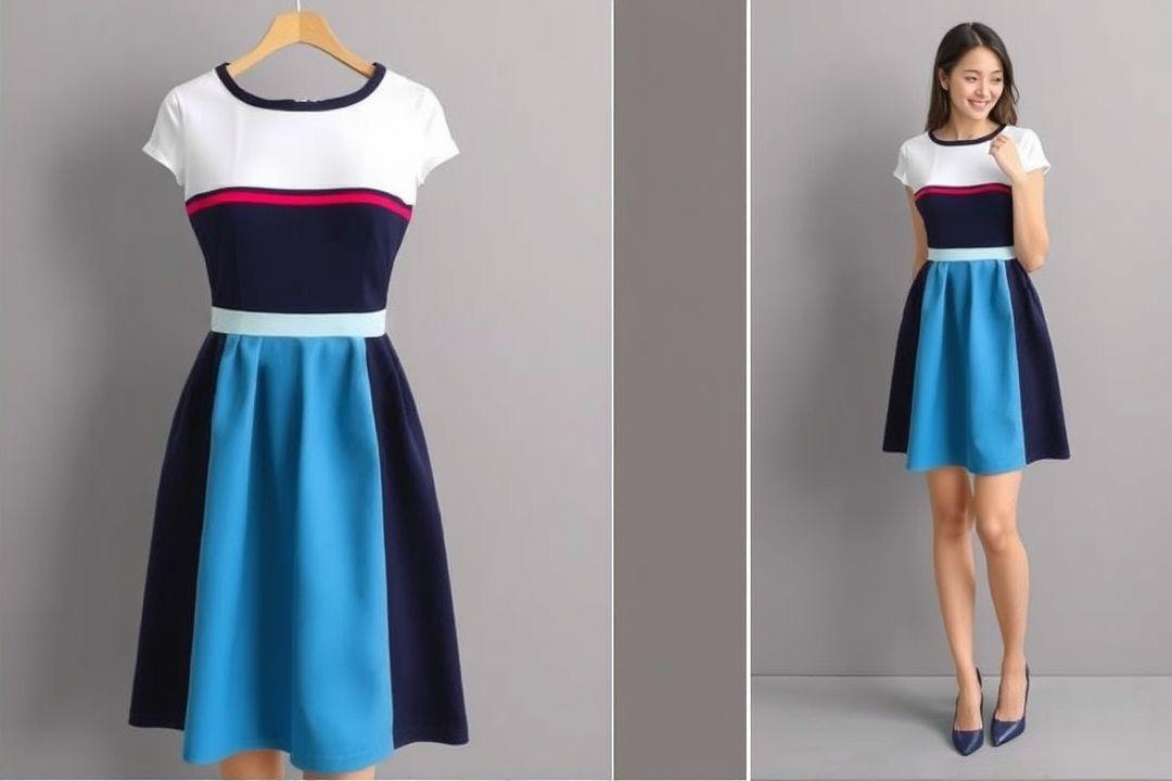 Платье-рубашка в стиле 60-х, полоска, ремень на талии, длинный рукав, чёрно-белое