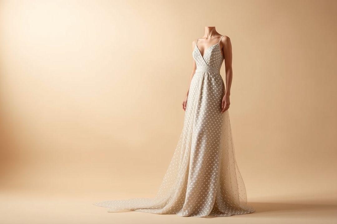 Красное платье в горошек, ретро-стиль, пышная юбка, тонкий пояс, туфли на каблуке, фон в стиле 50-х