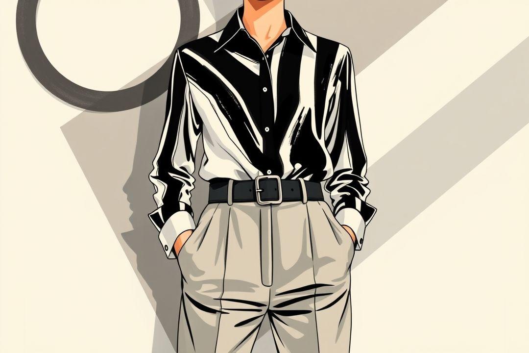 Платье с лодочкой, контрастные цвета, сборка на талии, короткая длина, стильные туфли.