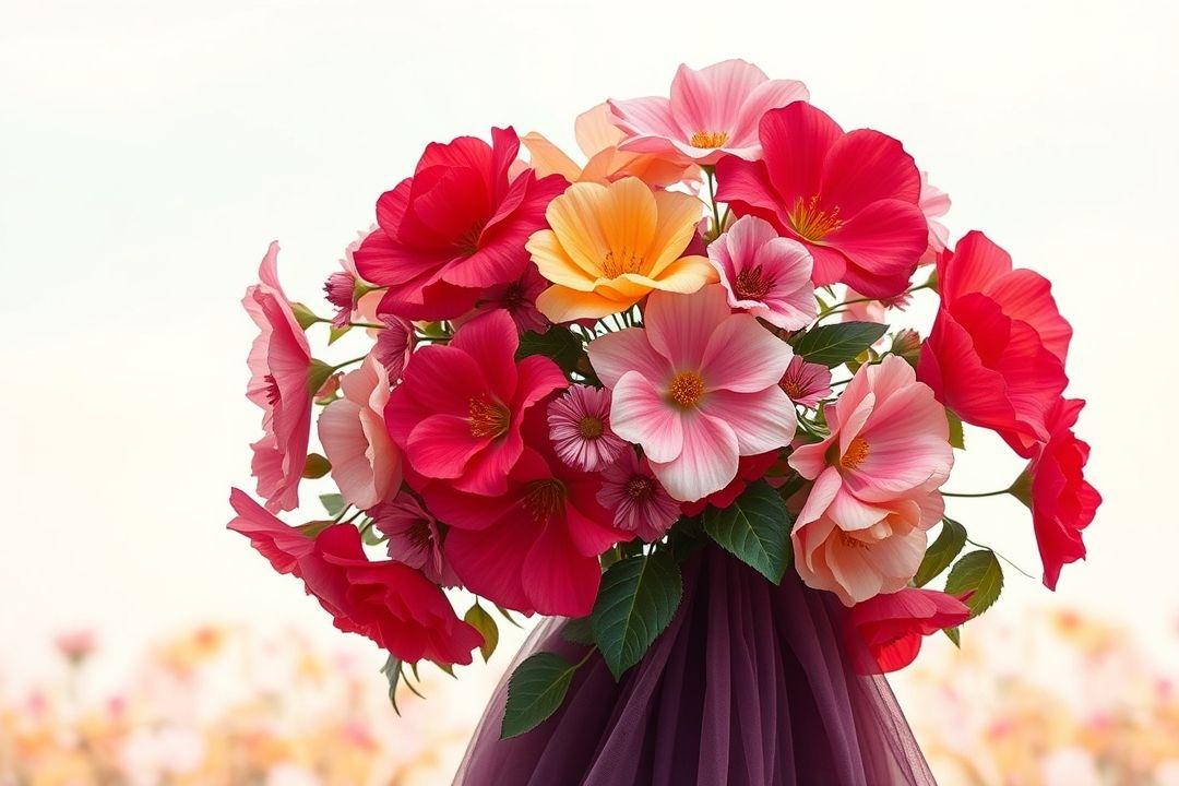 Вечернее платье с вырезом на груди, абстрактный цветочный рисунок, изысканные детали, легкий шлейф.