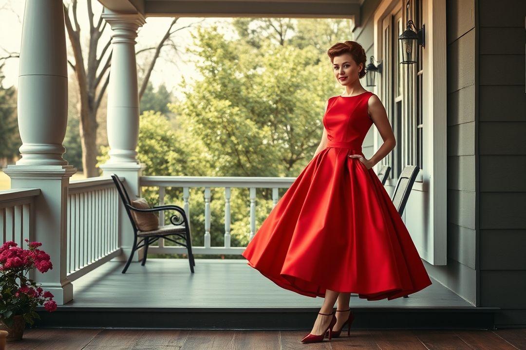 Синее вечернее платье в белый горошек, струящаяся ткань, высокий разрез, фон с видом на ночной город.